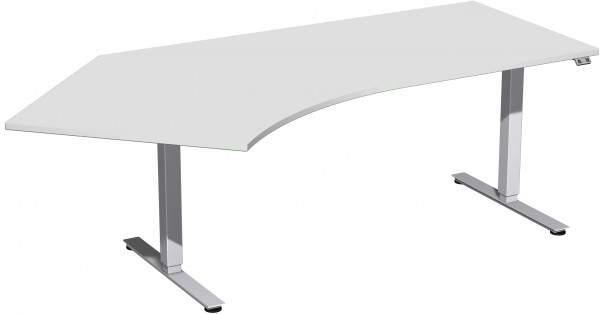 Plus elektrisch höhenverstellbarer Tisch Winkelform 135° links