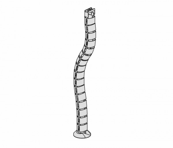 Kabelspirale für Bodenzufuhr, 24 Elemente, unter Tischplatte zu montieren, 60x1240, Silber