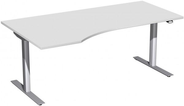 Basic elektrisch höhenverstellbarer Tisch Eckform links